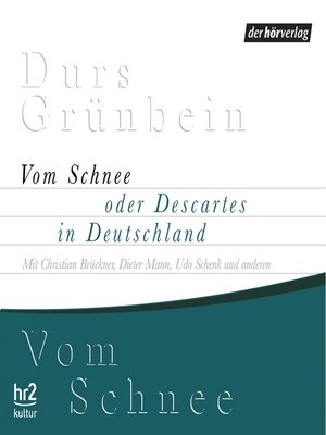 cover image of Vom Schnee oder Descartes in Deutschland